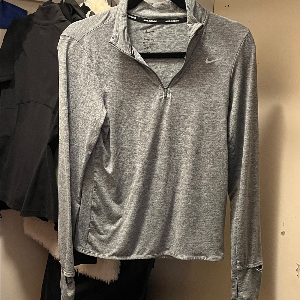 Nike Heather Gray Quarter-Zip Top